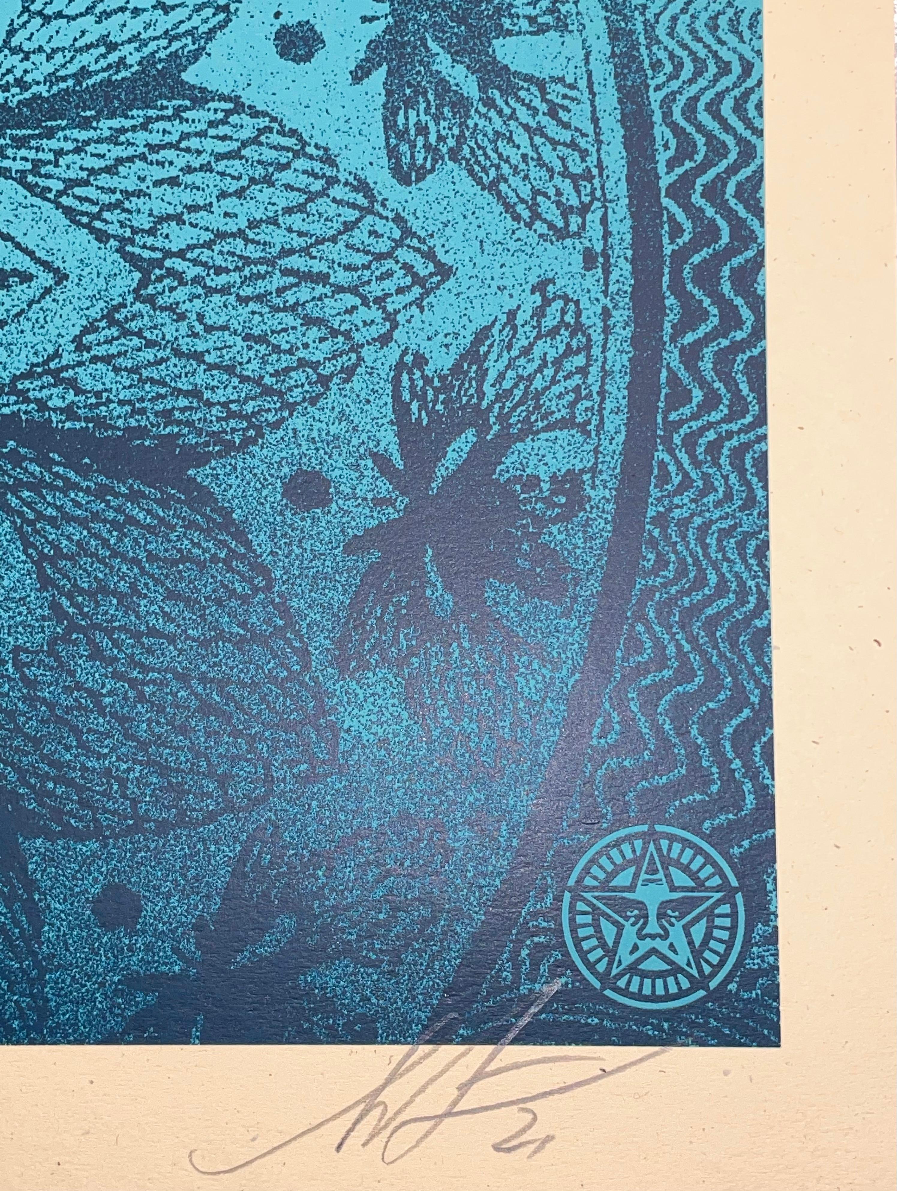 Shepard Fairey Olio firmato Lotus Donna Edizione Rossa Street Art Contemporanea Obey in vendita 3