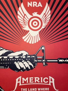 Shepard Fairey Signierter Druck 2013 God Saves & Satan Invests Street Art Guns Urban