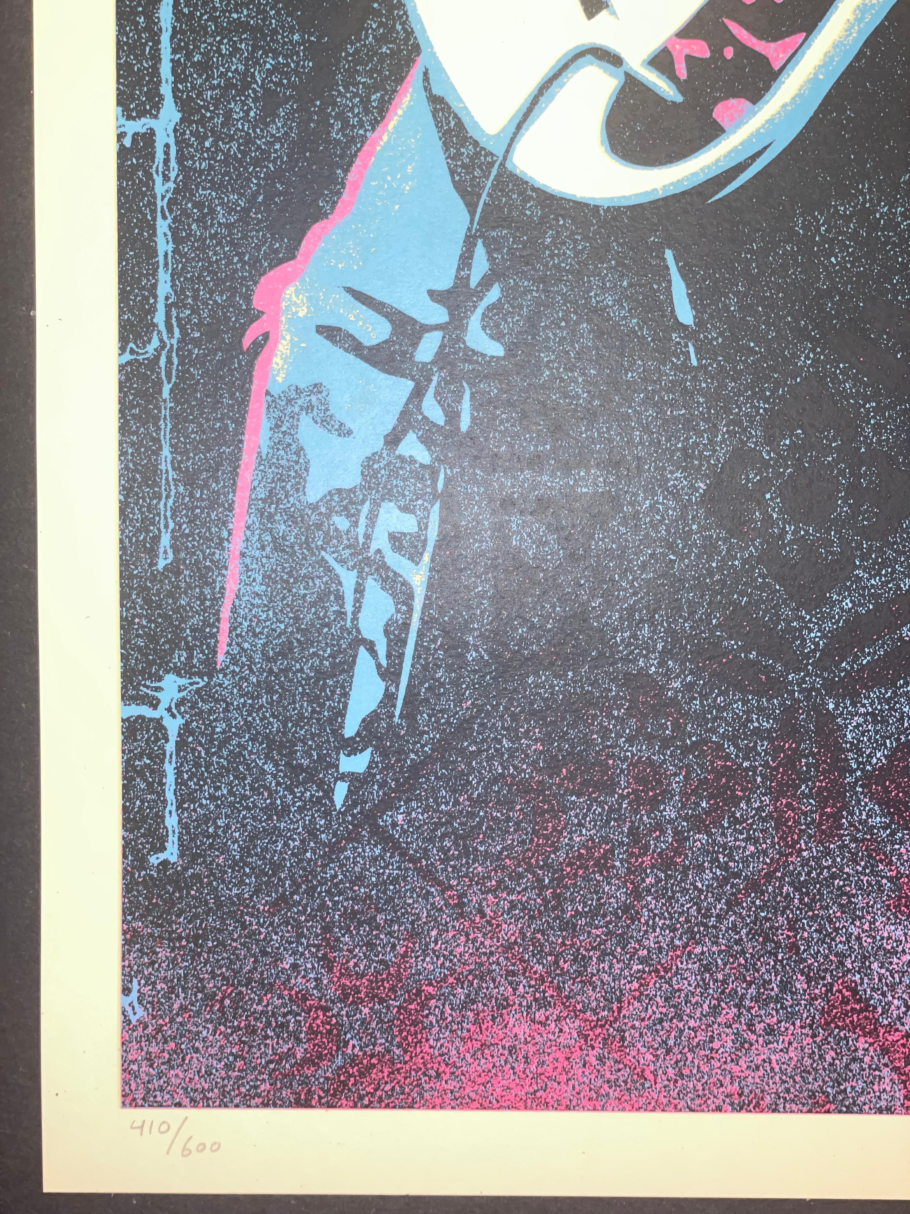 Shepard Fairey Silkscreen Print Johnny Ramone Smokin' Strings Contemporary Rock For Sale 1