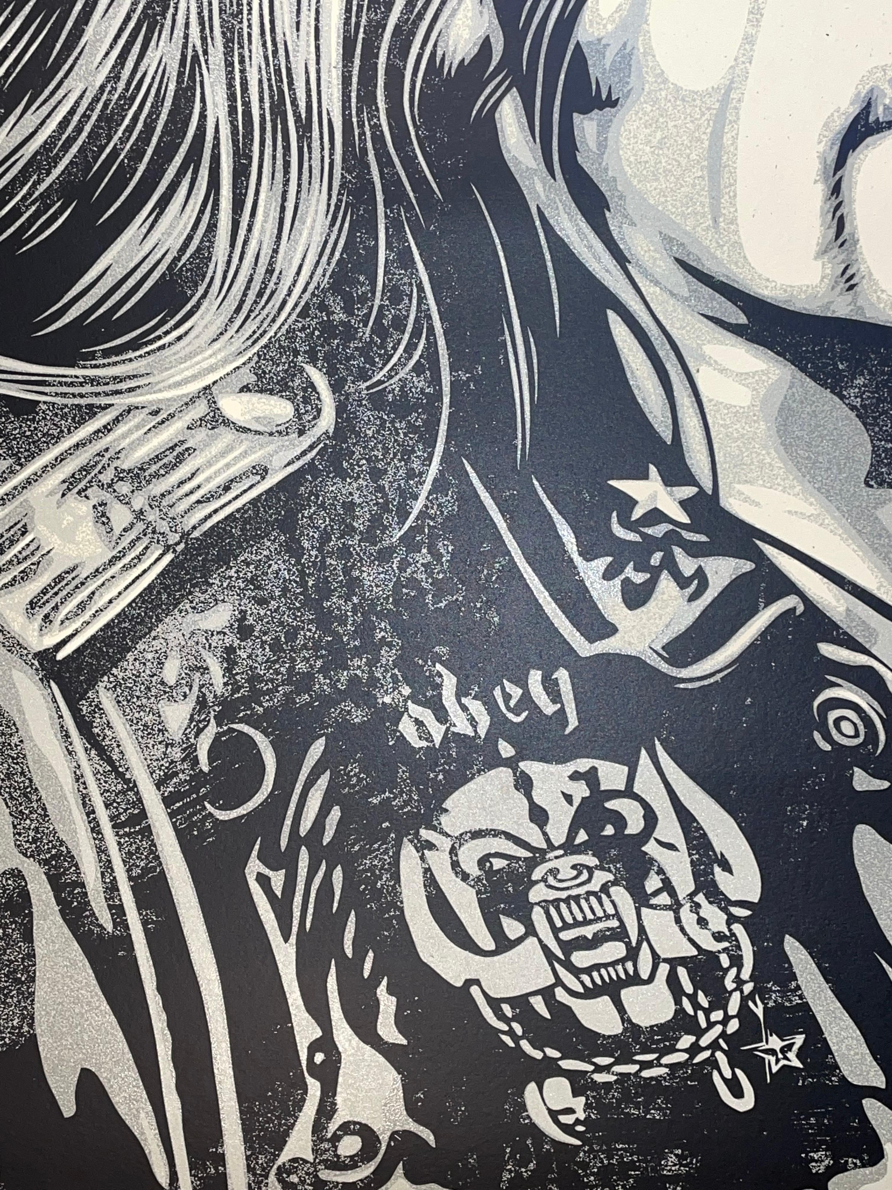 Shepard Fairey Silkscreen Print Lemmy Damaged Case Motorhead Ace Of Spades S/N For Sale 1