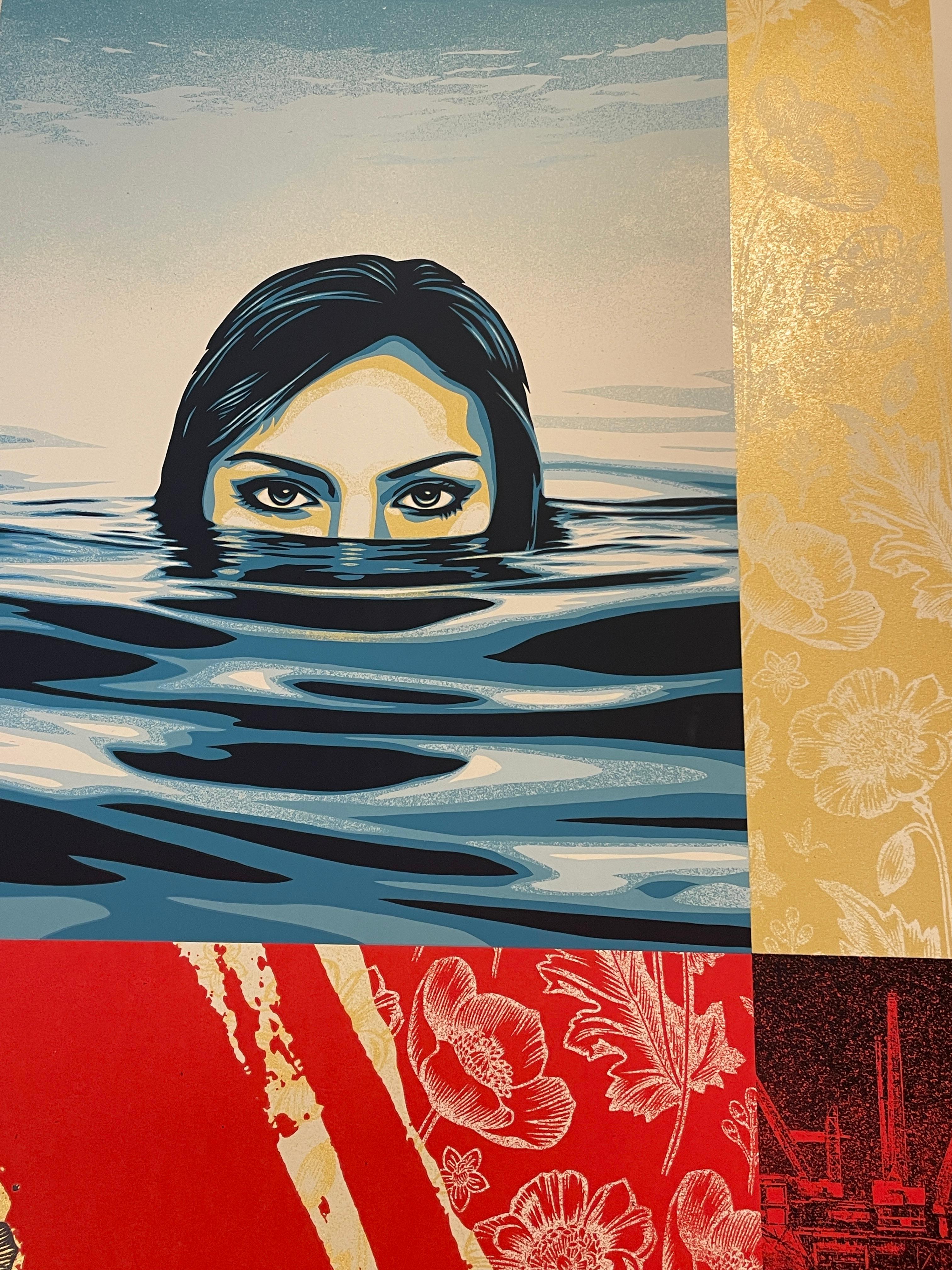 Shepard Fairey Serigrafia Treading Water Environmental Street Contemporanea in vendita 3