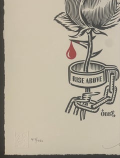 Shepard Fairey Stencil Letterpress Rose Shackle Screenprint Contemporary Street