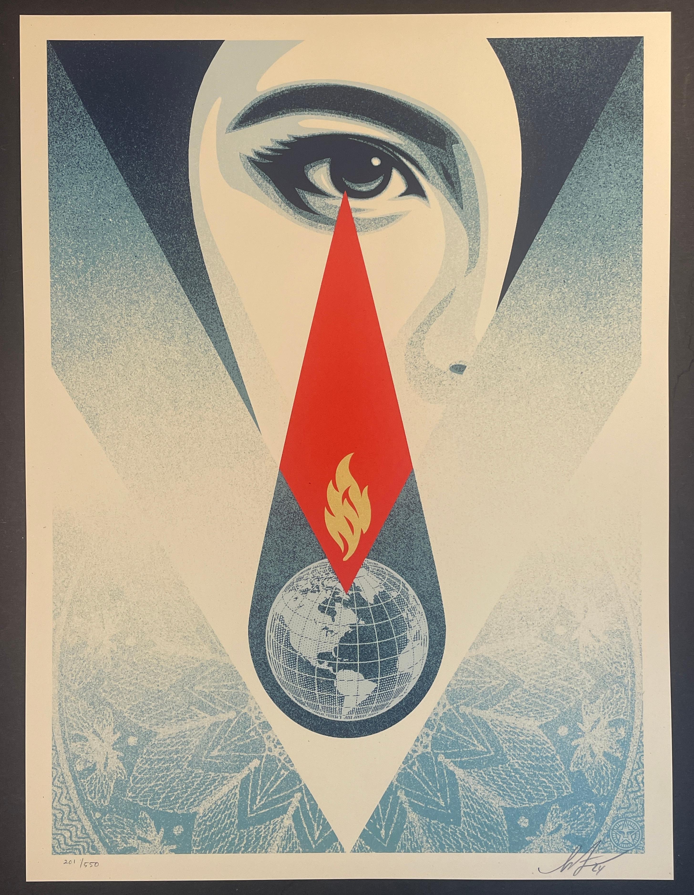 Shepard Fairey Lacrima Fiamma Madre Terra Fine Art Contemporanea Street Obey Giant