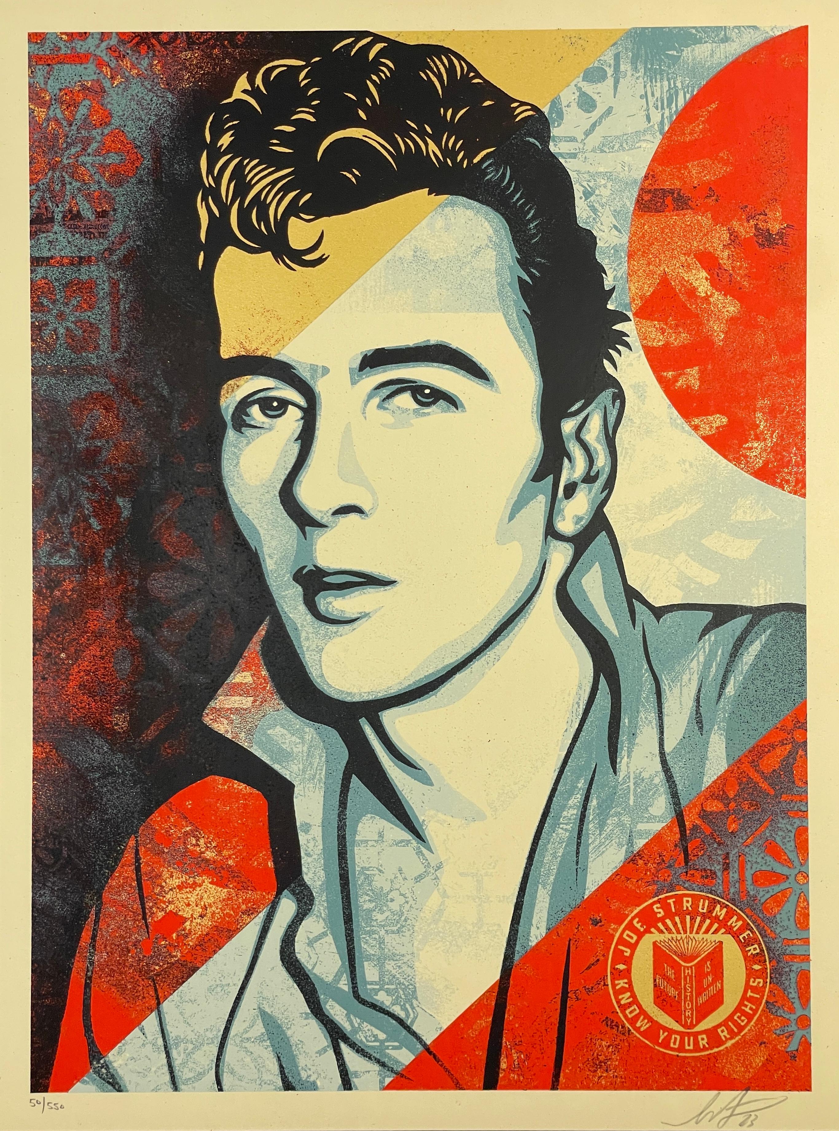 Shepard Fairey The Clash Joe Strummer Silkscreen Print Street Contemporary Art For Sale 1