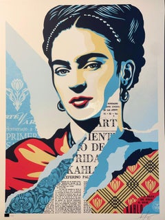 Shepard Fairey "The Woman Who Defeated Pain" Frida Kahlo Silkscreen Print 