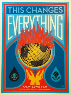 Shepard Fairey "This Changes Everything" Screenprint Climate Change Awareness 