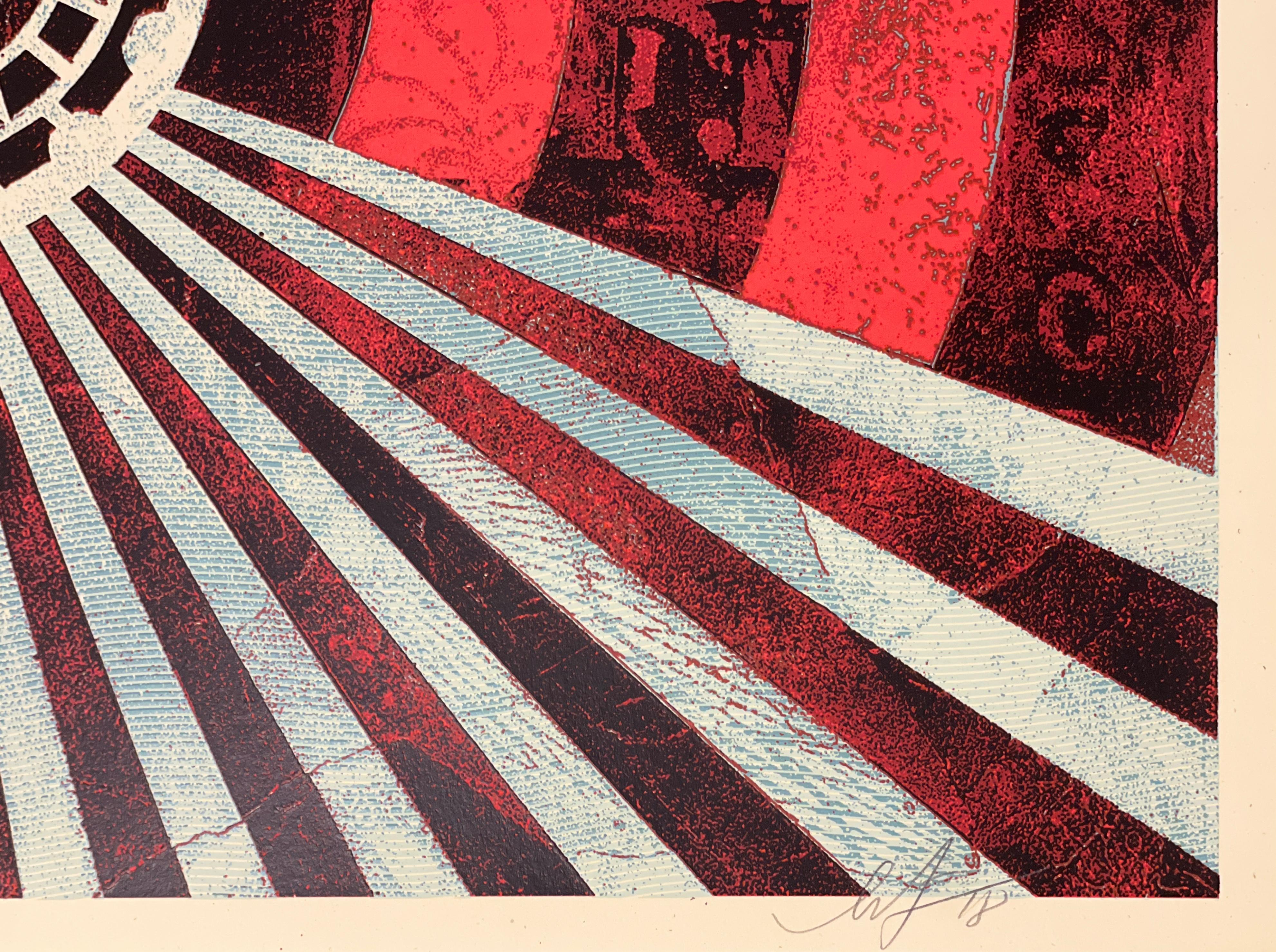 Shepard Fairey Tunnel Vision Diptychon, Sonderausgabe, Siebdrucke, zeitgenössisch im Angebot 9