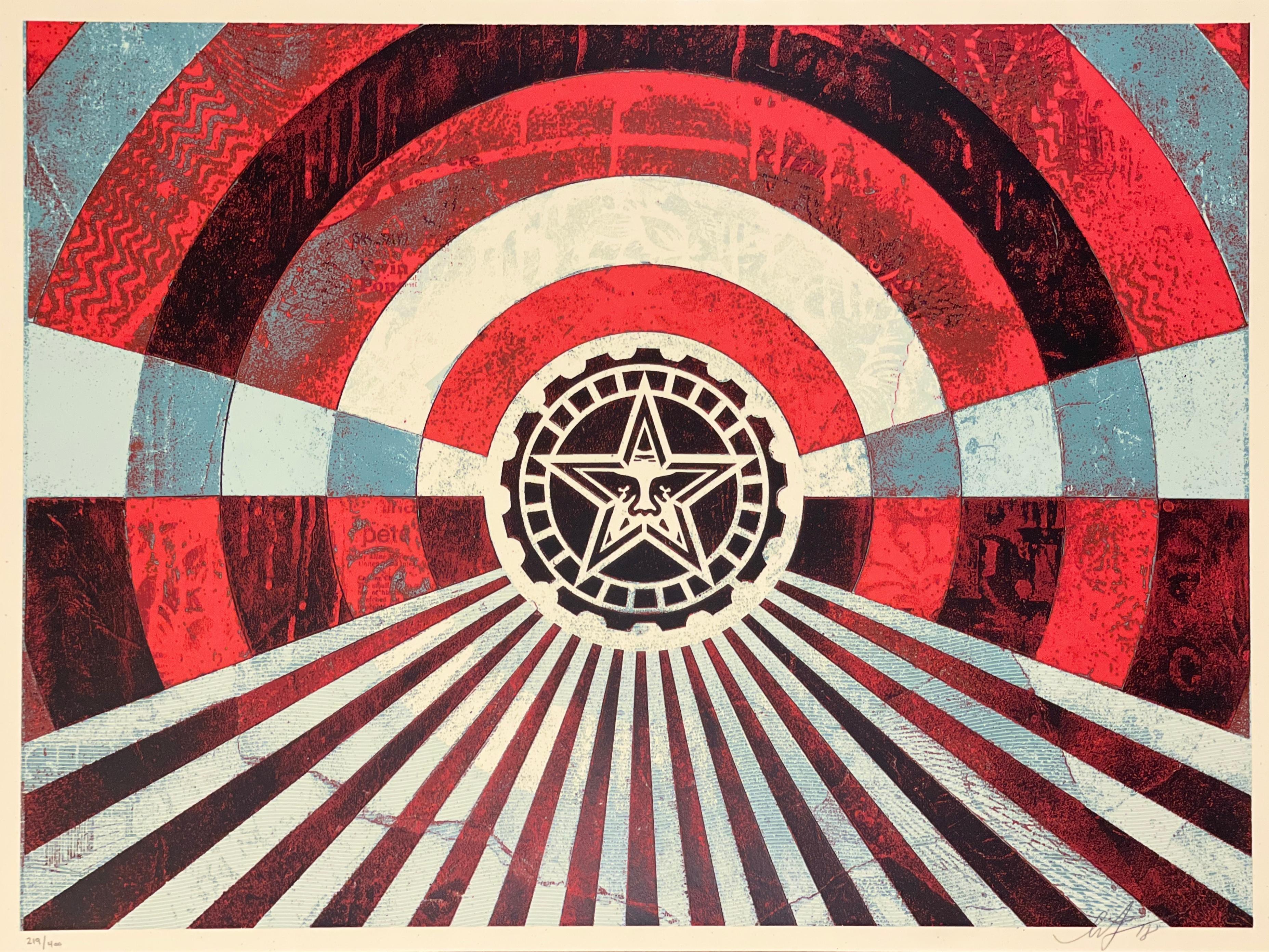 Shepard Fairey Tunnel Vision Diptychon, Sonderausgabe, Siebdrucke, zeitgenössisch im Angebot 6