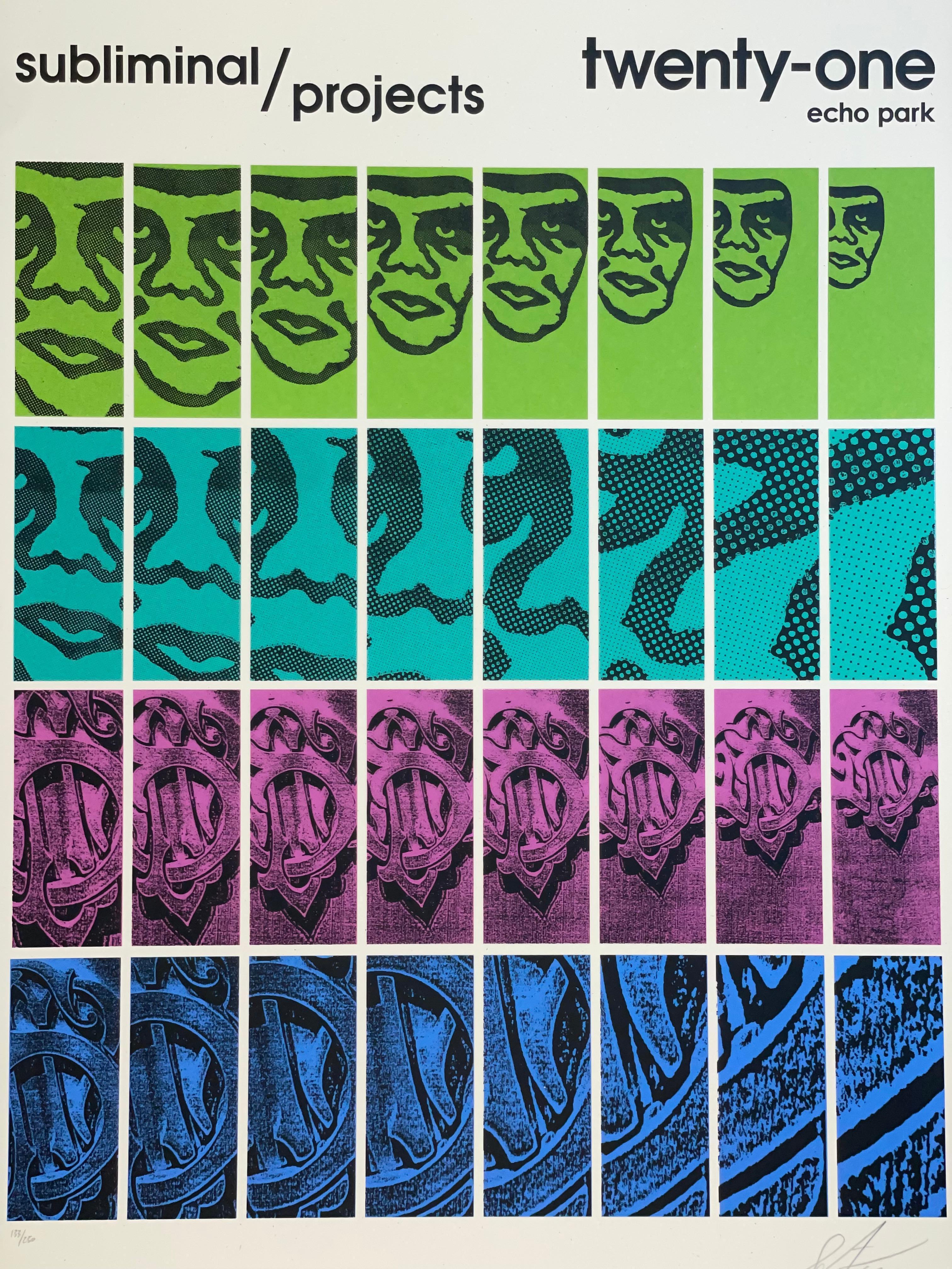 Shepard Fairey TWENTY-ONE Print Obey Giant Studio Number One Echo Park Urban Art