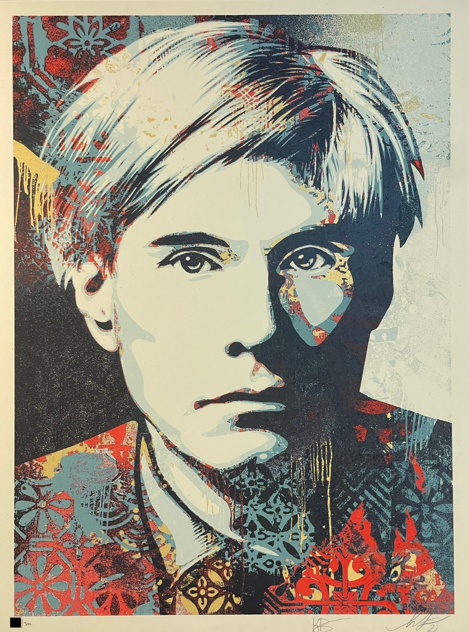 Shepard Fairey "Warhol Collage" Sérigraphie Art de rue contemporain Obey Giant