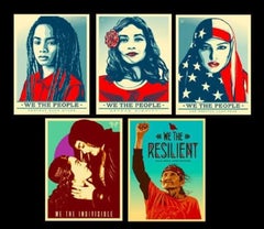 Shepard Fairey - Set de 5 litografías offset "We the People" (2017) Sin firmar