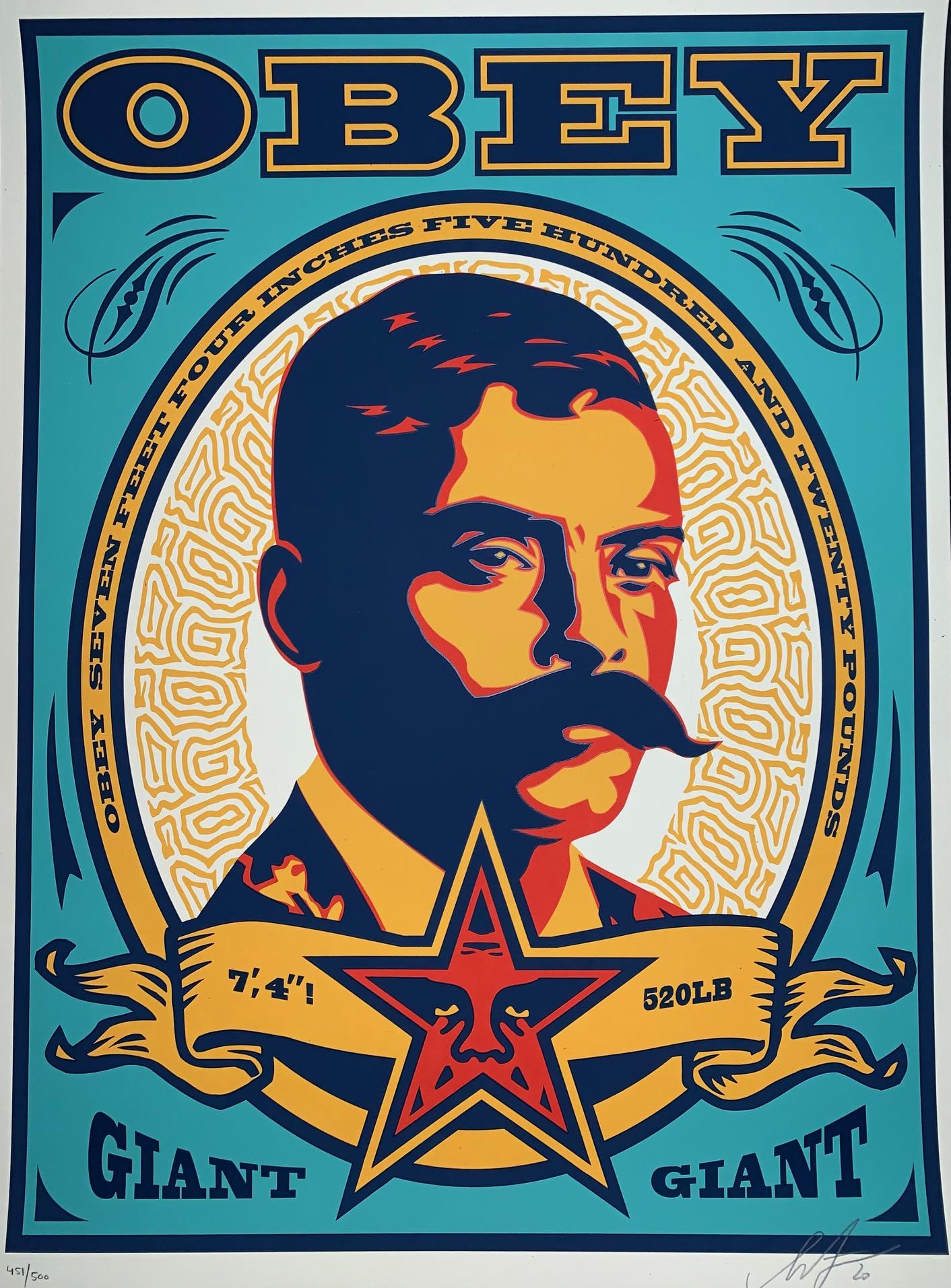 Shepard Fairey Zapata 1999 Edizione serigrafica verde acqua Obey Gigante Strada Urbana