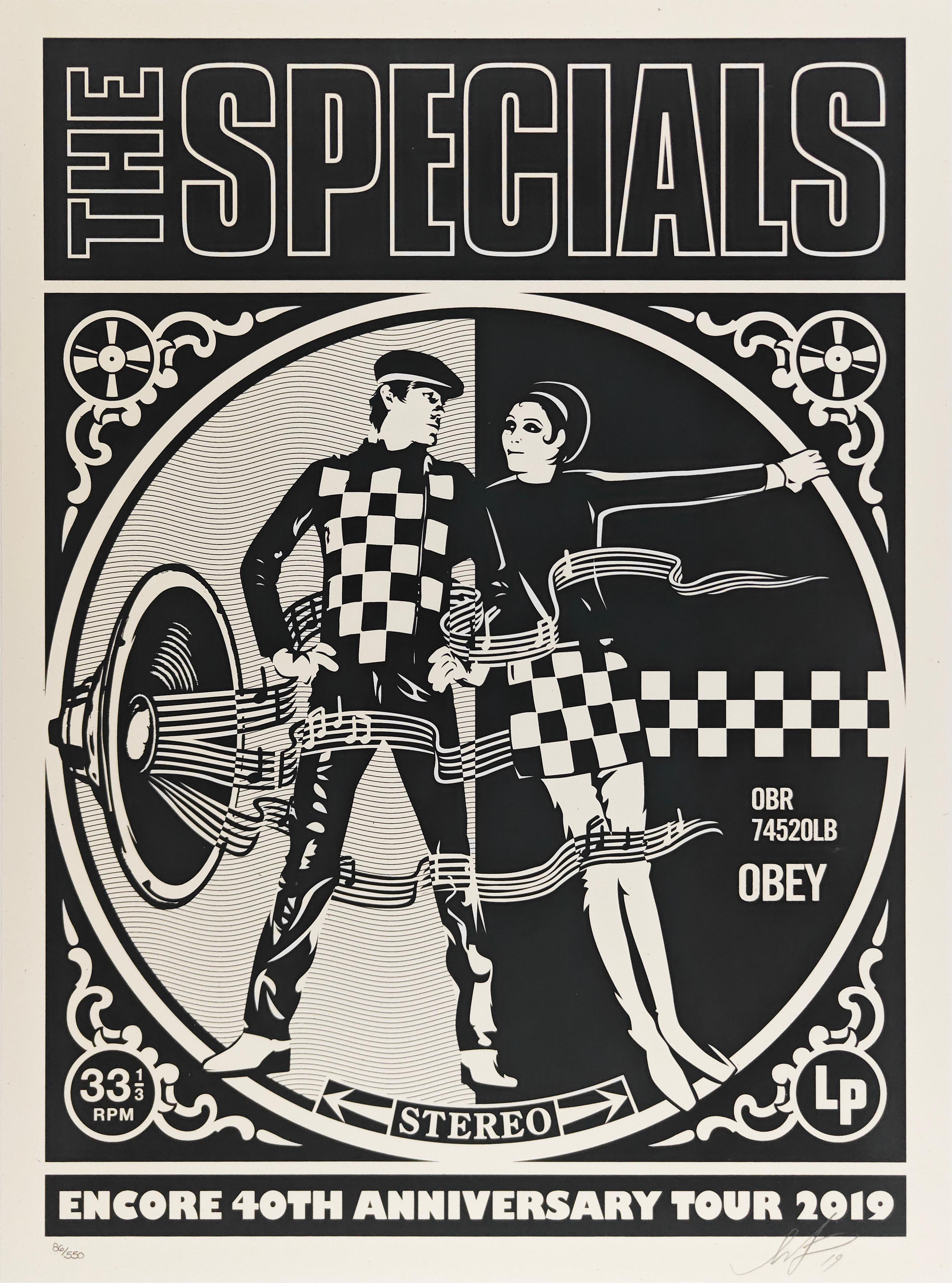 Serigrafía sobre papel Speckletone crema con unas dimensiones de 18 x 24 pulg. Publicado en 2019 en una edición de 550 ejemplares. Firmado y numerado por Shepard Fairey. 