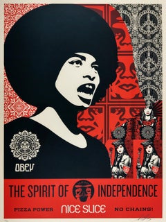 Nice tranche Spirit of Independence:: belle gravure contemporaine de Shepard Fairey Obey