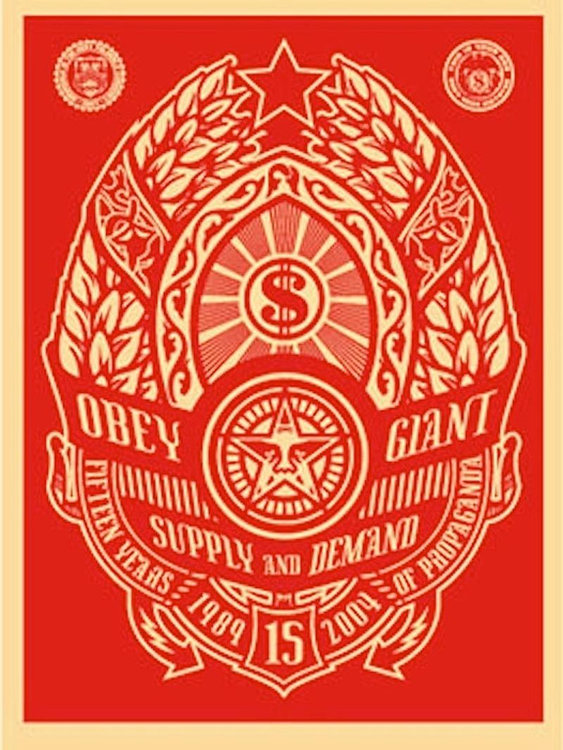 Supply and Demand (Red) - Print by Shepard Fairey