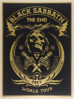 The End, Black Sabbath Gold Screenprint, Signed, Edition of 225, 2016