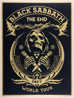 The End, Black Sabbath, Gold - Shepard Fairey Obey Contemporary Print
