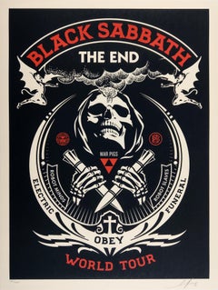 The End, Black Sabbath, Red - Shepard Fairey Obey Contemporary Print
