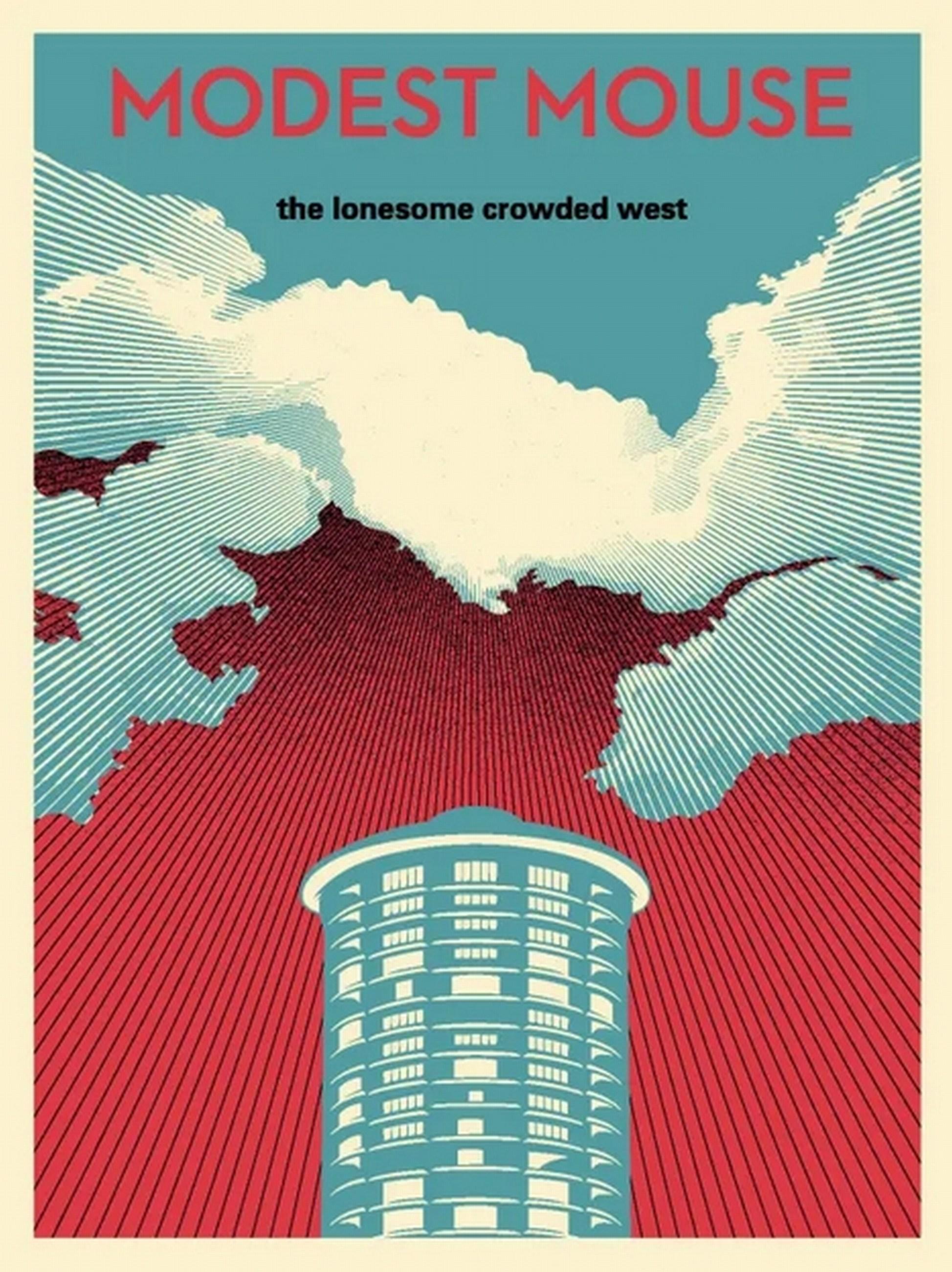 Shepard Fairey Figurative Print - The Lonesome Crowded West Tower (Iconic, Modest Mouse, Isaac Brock)