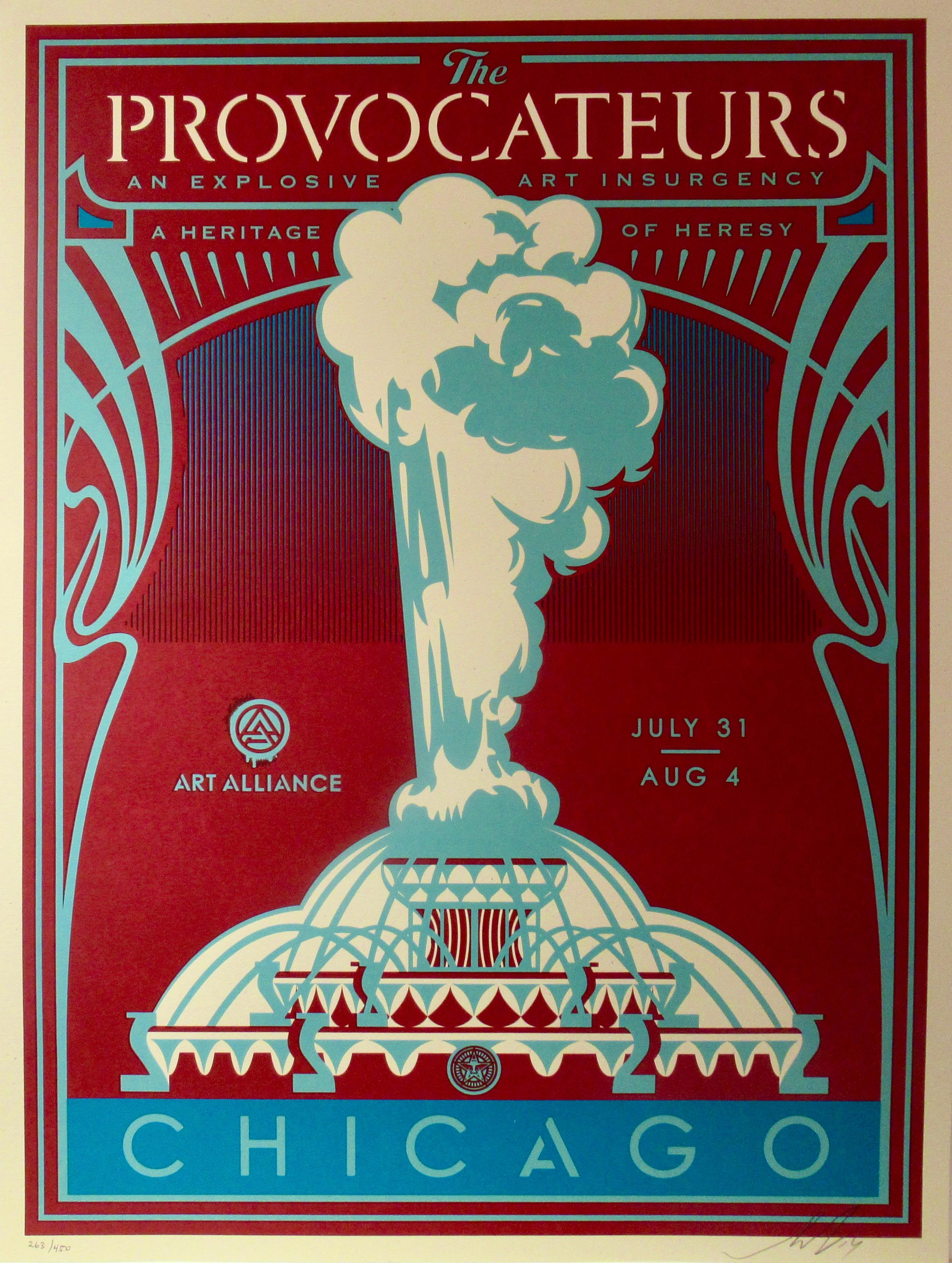 Figurative Print Shepard Fairey - Le Provocateur, Chicago
