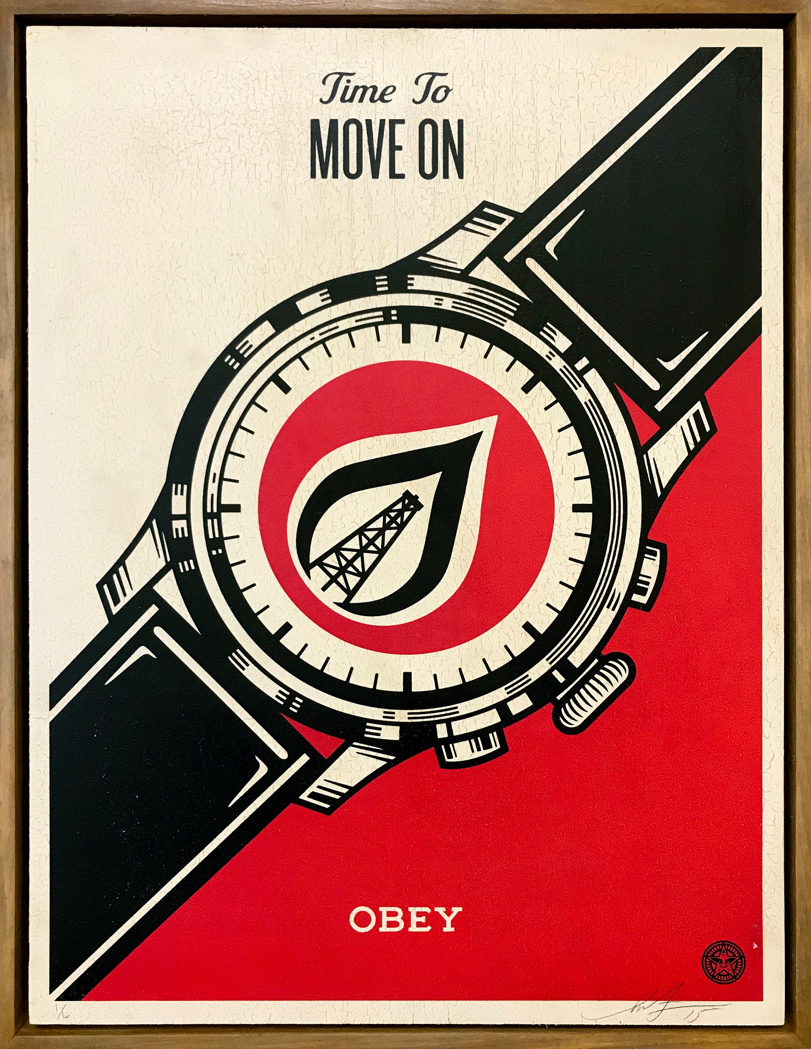 Shepard Fairey Figurative Print – TIME TO MOVE ON