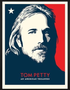 Tom Petty An American Treasure par Shepard Fairey Sérigraphie Contemporaine