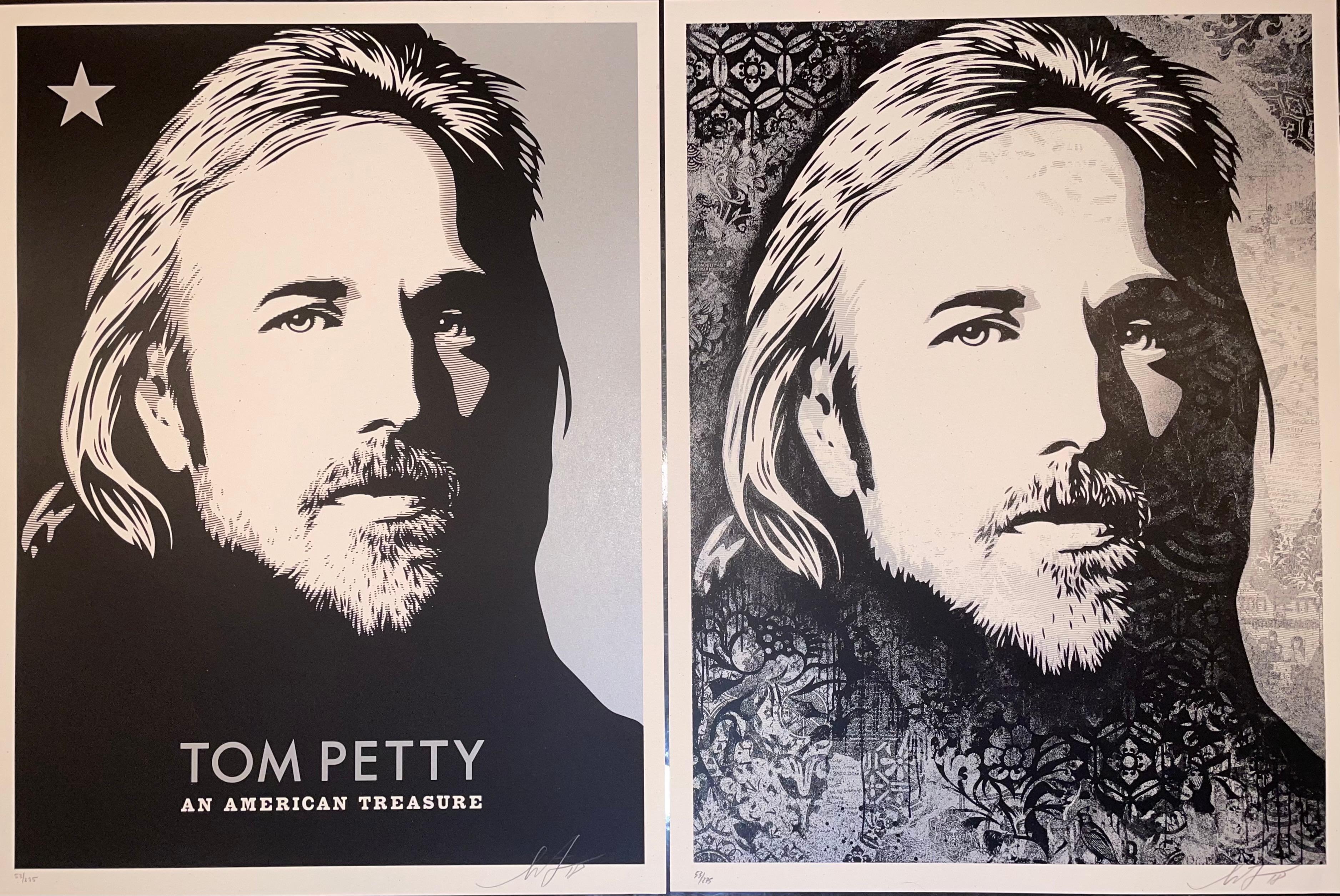 Shepard Fairey Print - Tom Petty "An American Treasure" Diptych Matching Numbered Set Contemporary Art