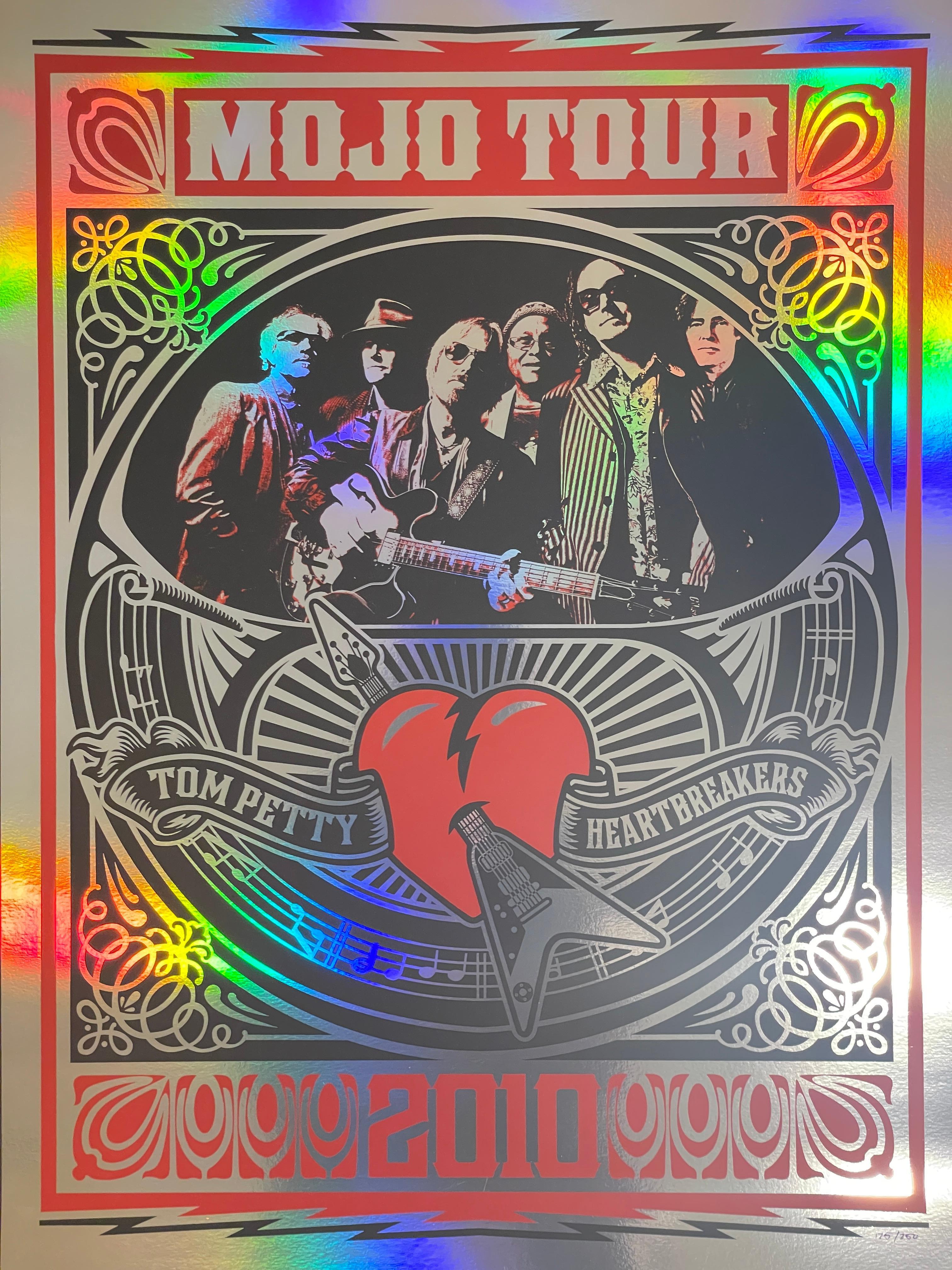 Tom Petty Mojo Tour Shepard Fairey Sérigraphie holographique Art musical contemporain en vente 1