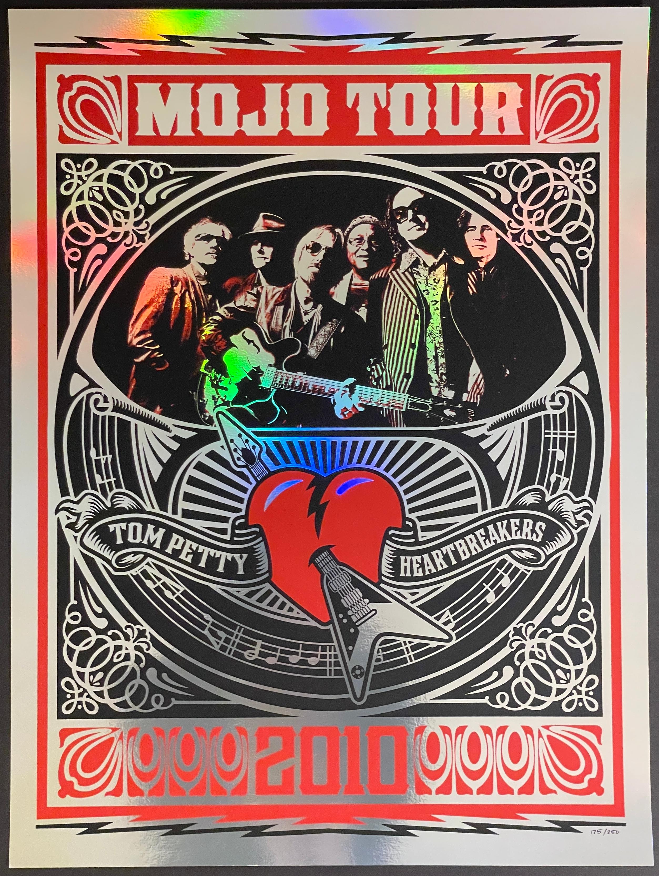 The Mojo poster was part of VIP ticket packages for the tour.

Artists:
Shepard Fairey
Bands:
Tom Petty & The Heartbreakers
Edition Details
Year:	2010
Class:	Fine Art Print
Status:	Official Tour Print
Run:	175/250
Paper:	Holographic Fine Art Foil