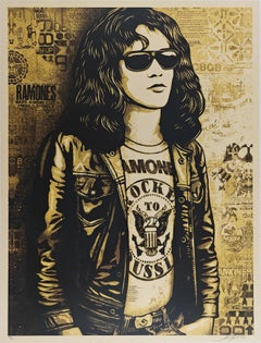 Tommy Ramone Collage, Gold, Obey - Shepard Fairey Street Art Print