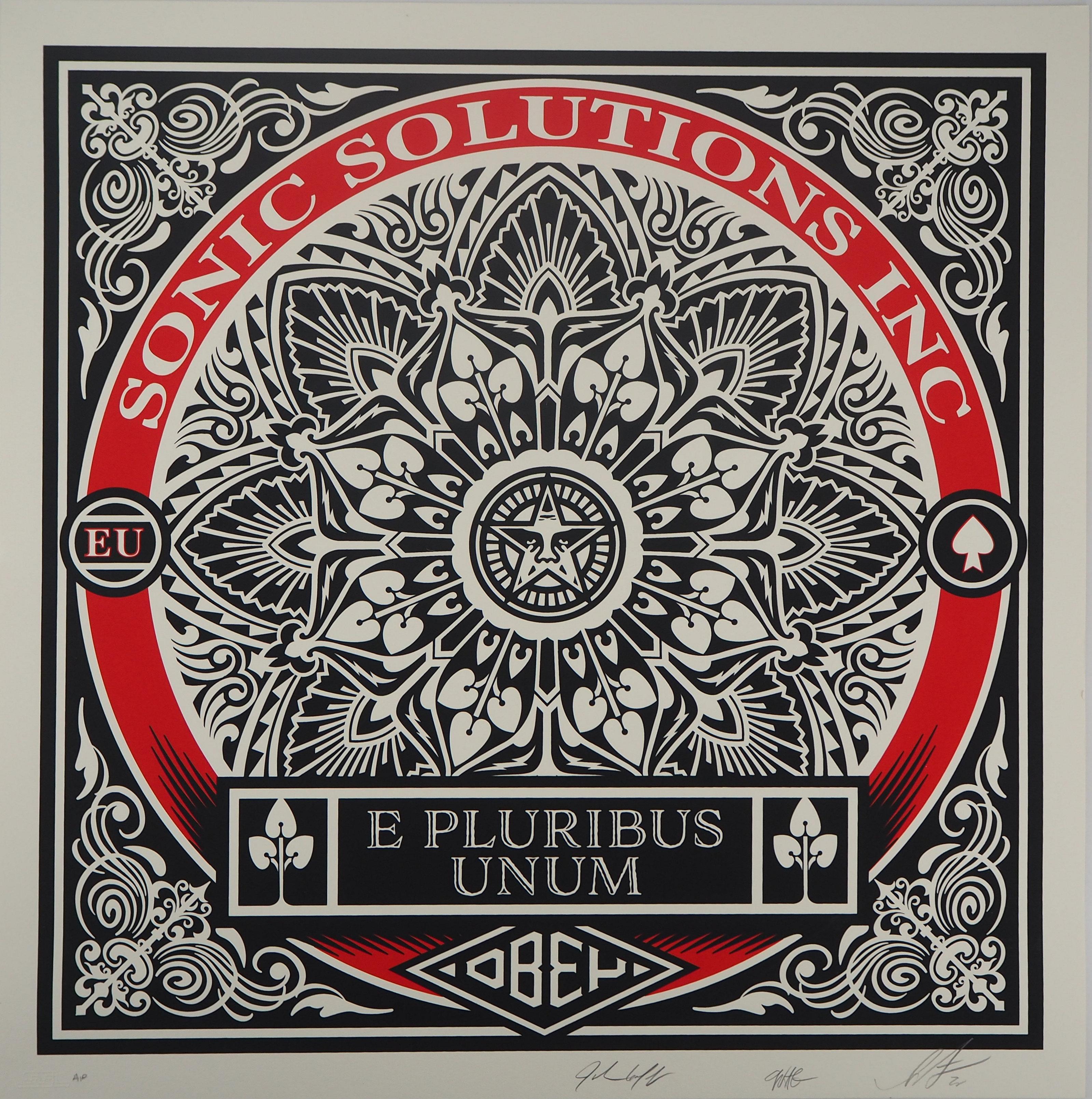 Figurative Print Shepard Fairey - États-Unis : E PLURIBUS UNUM - Sérigraphie originale, signée à la main 