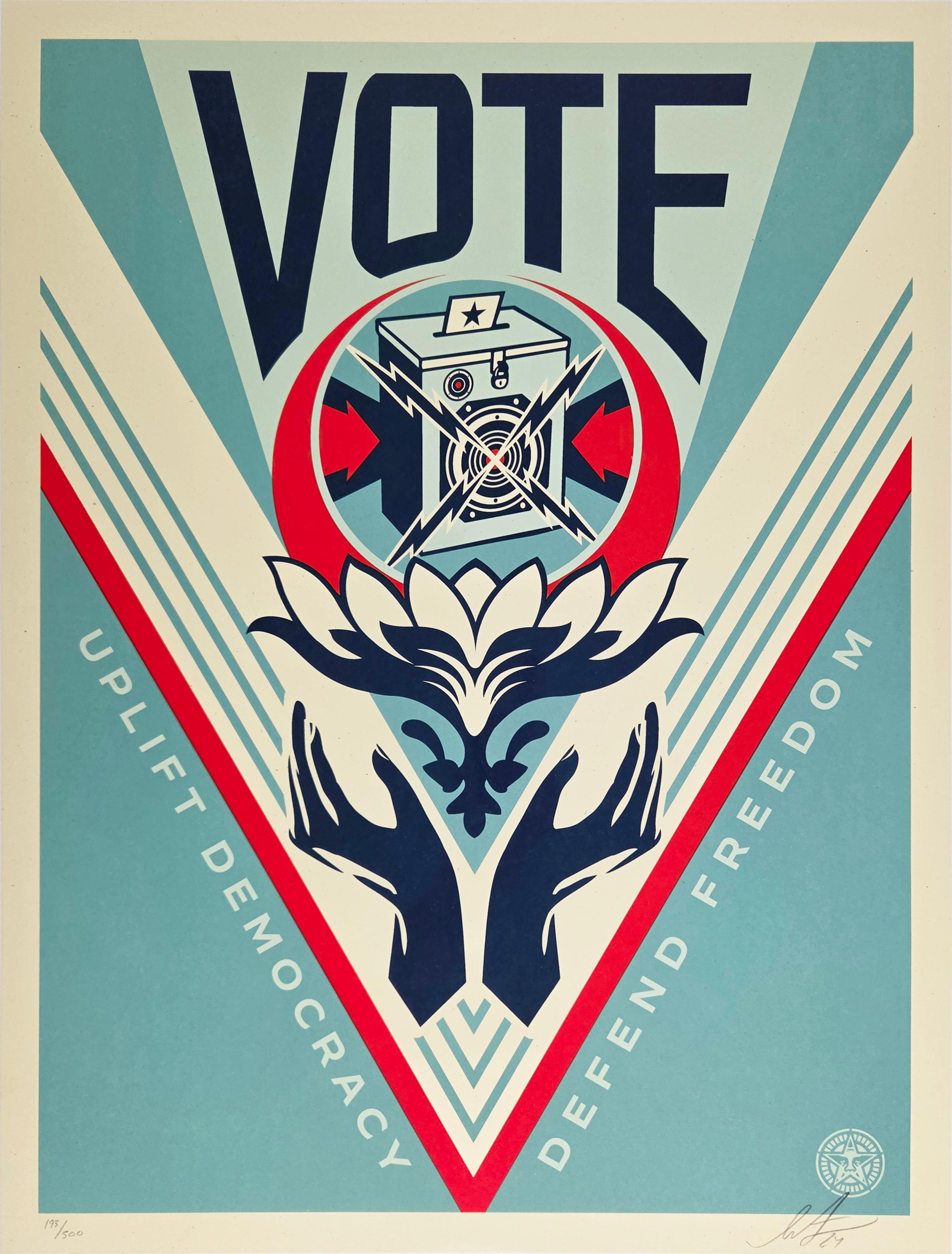 Uplift Democracy, Artists for Democracy, Shepard Fairey, Contemporary Print (Impression contemporaine)