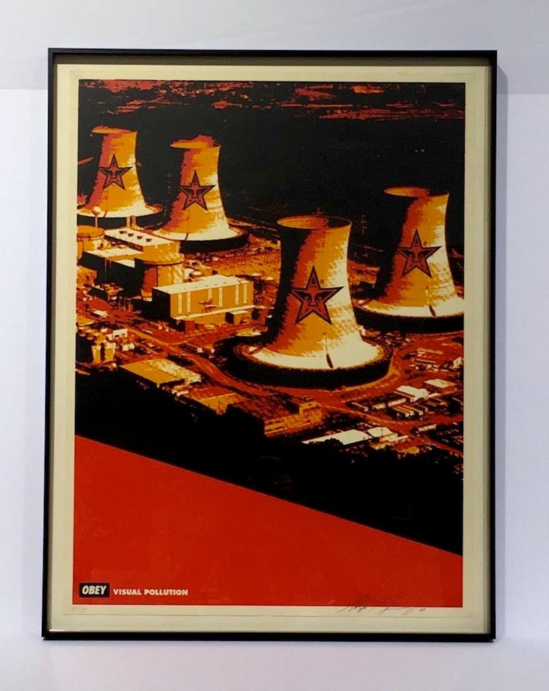 Visual Pollution Smoke Stacks - Contemporary Print by Shepard Fairey