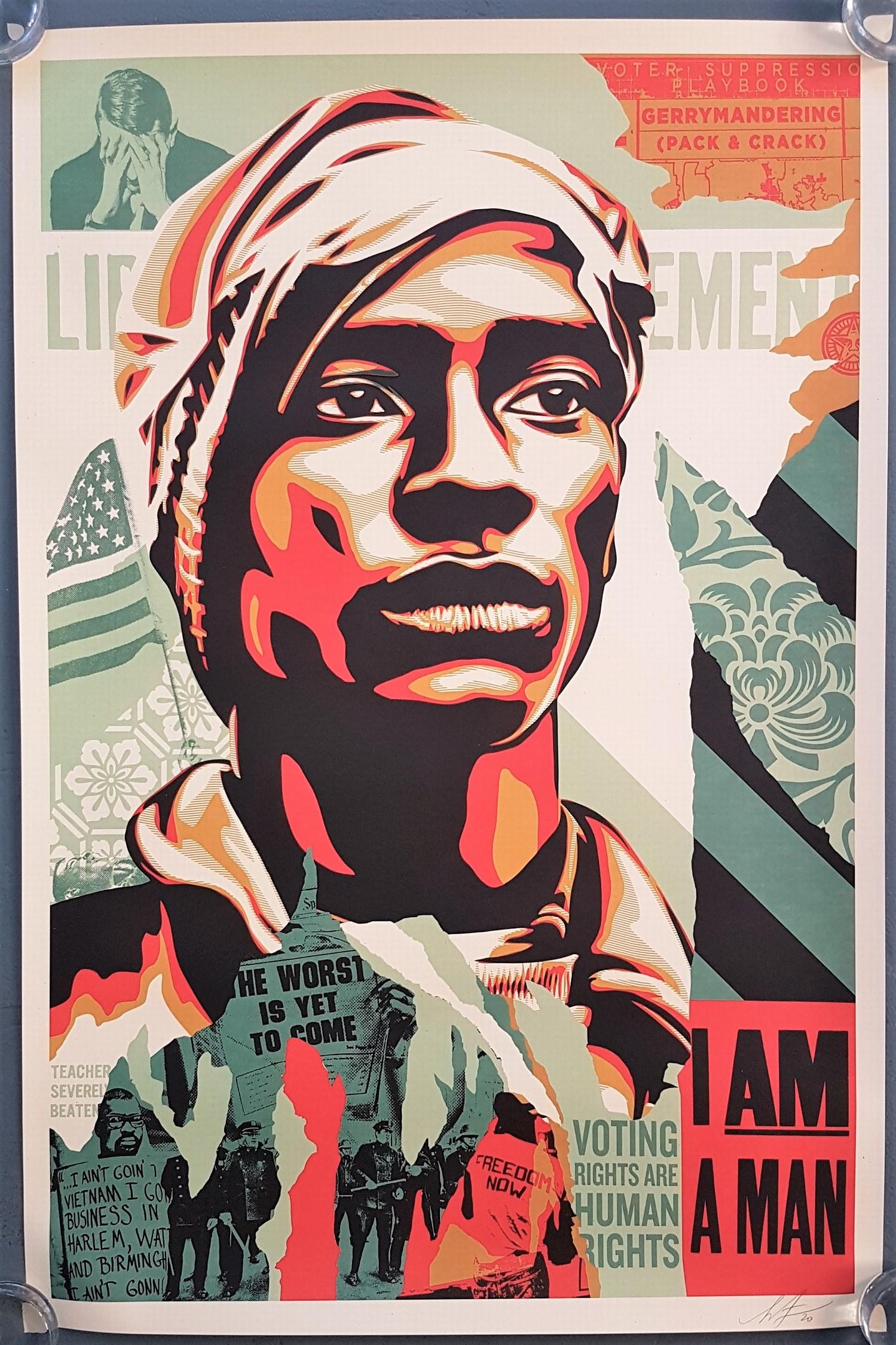 Shepard Fairey Figurative Print - Voting Rights are Human Rights