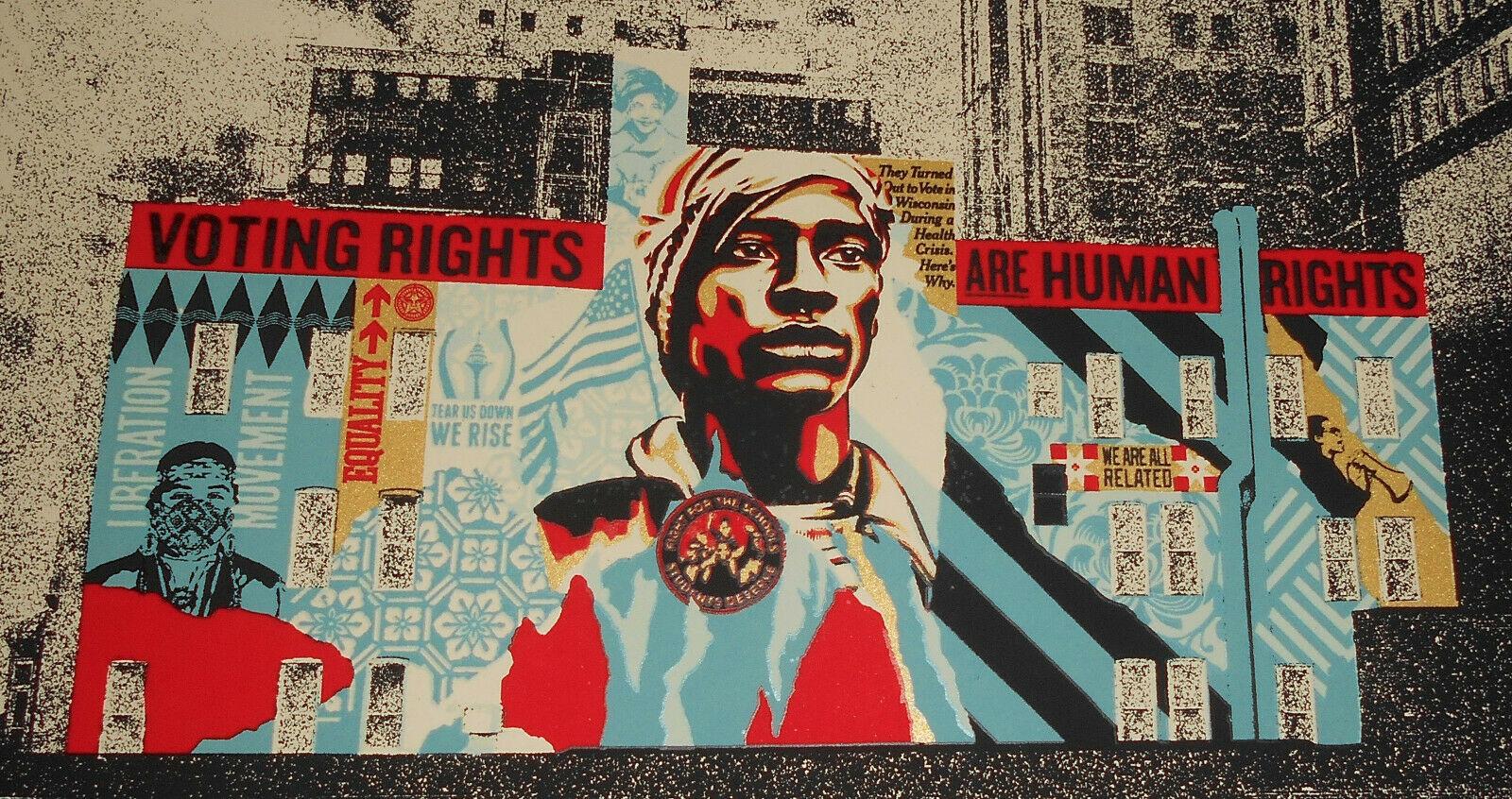 Voting Rights are Human Rights MKE Mural Shepard Fairey Print Black Lives Matter