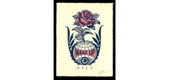 Wake Up Earth, Letterpress Print on Cream Cotton Paper, 2020 by Shepard Fairey