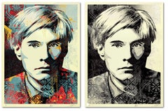 Warhol Collage Set (Ikonisch, anspruchsvoll, Farbtheorie, Popkultur, Samt)