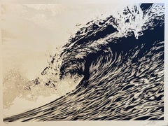 Wave Of Distress Shepard Fairey Print Obey Giant World Water Day Sephia Gold Pop