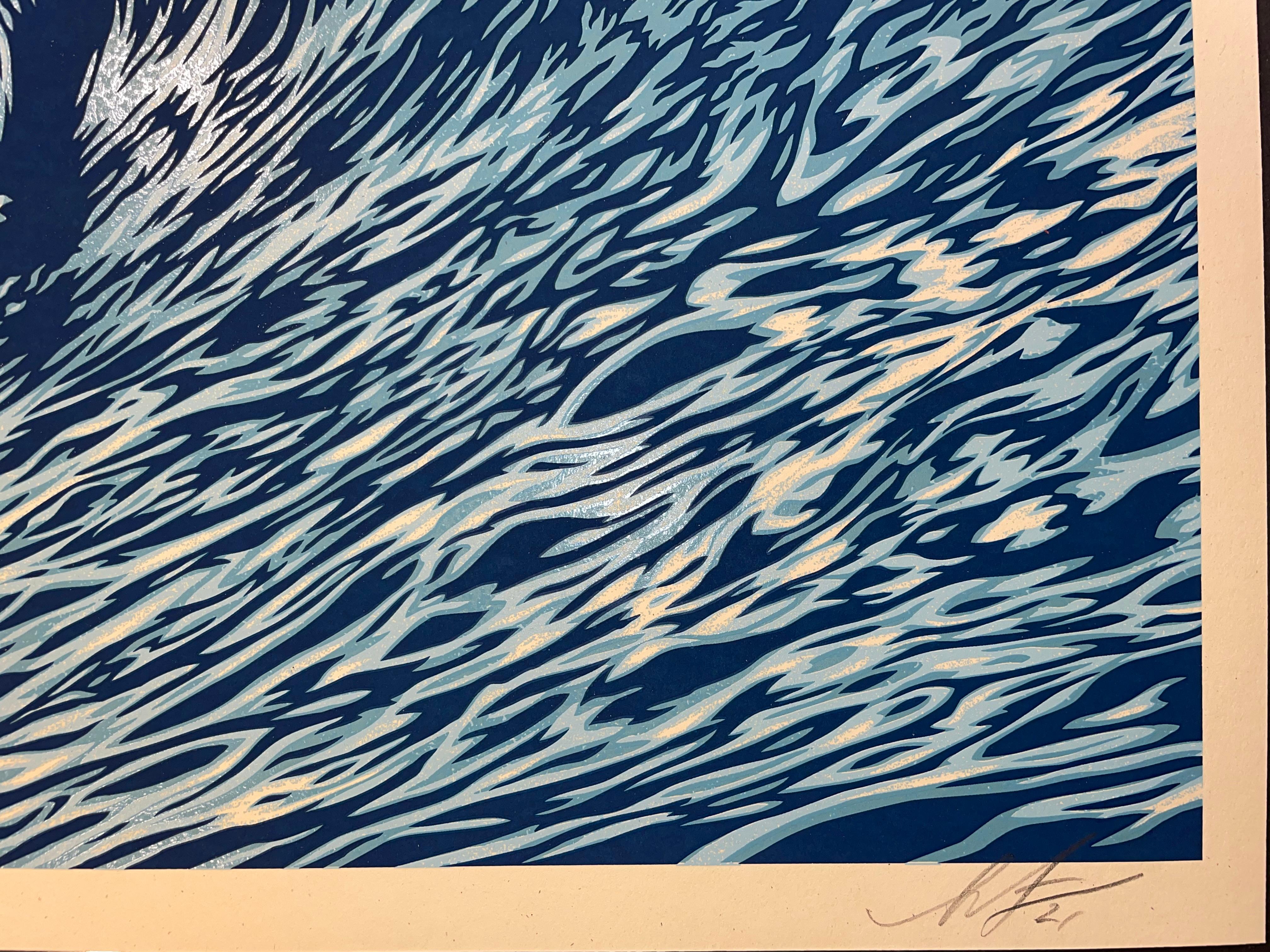 Wave Of Distress Shepard Fairey Druck „Obey Giant“ „World Water Day“ Urban Pop Art im Angebot 3