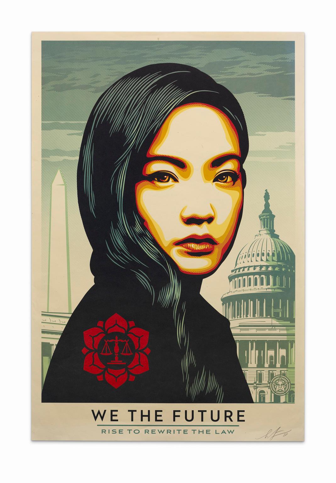 Shepard Fairy „We The Future – Rise to Re .....“ Siebdruck Signiert und datiert – Print von Shepard Fairey