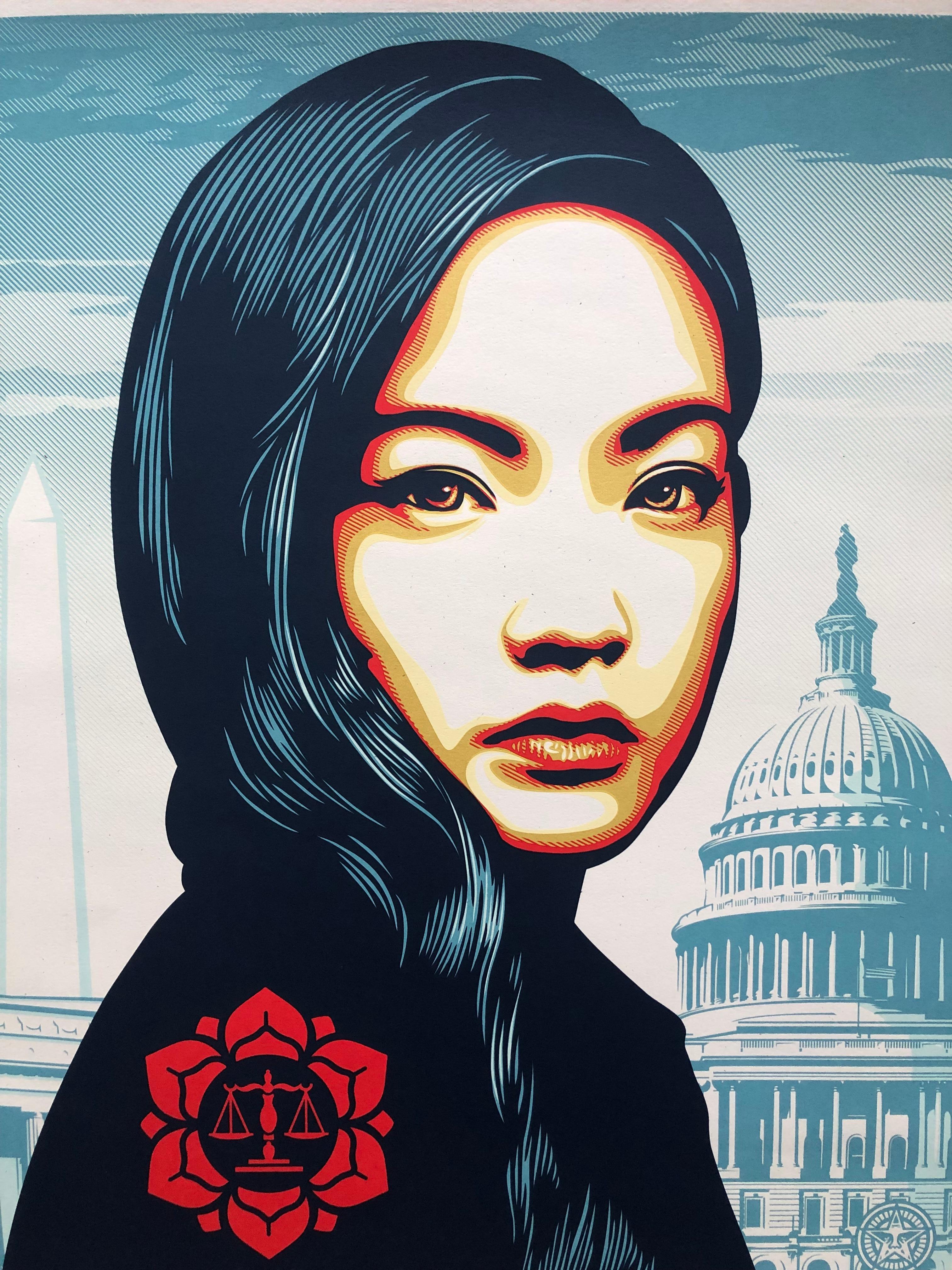 We The Future, Young Woman (Capitol) - Original Serigraph Handsigned Numbered - Print by Shepard Fairey