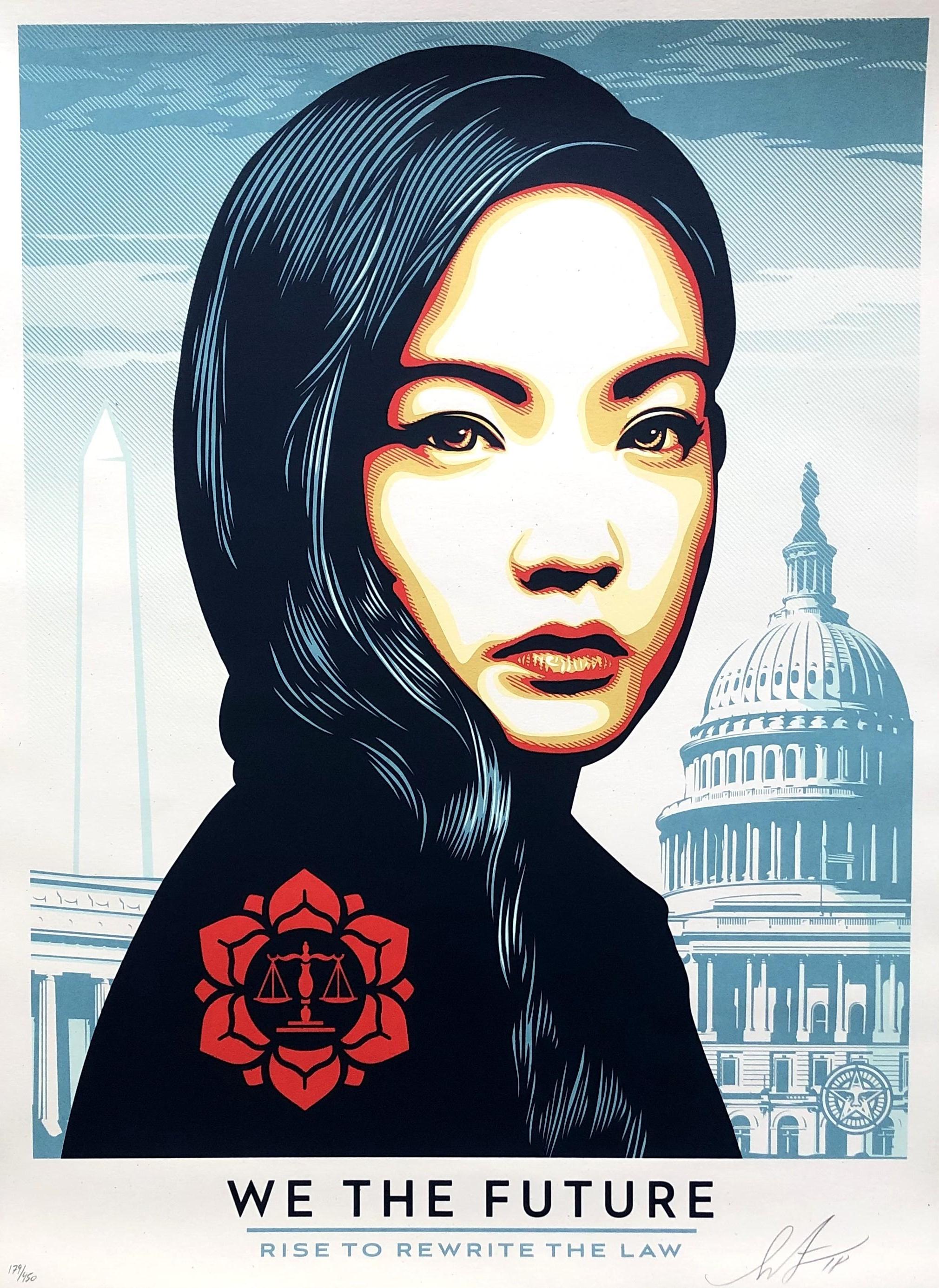 Shepard Fairey Portrait Print - We The Future, Young Woman (Capitol) - Original Serigraph Handsigned Numbered