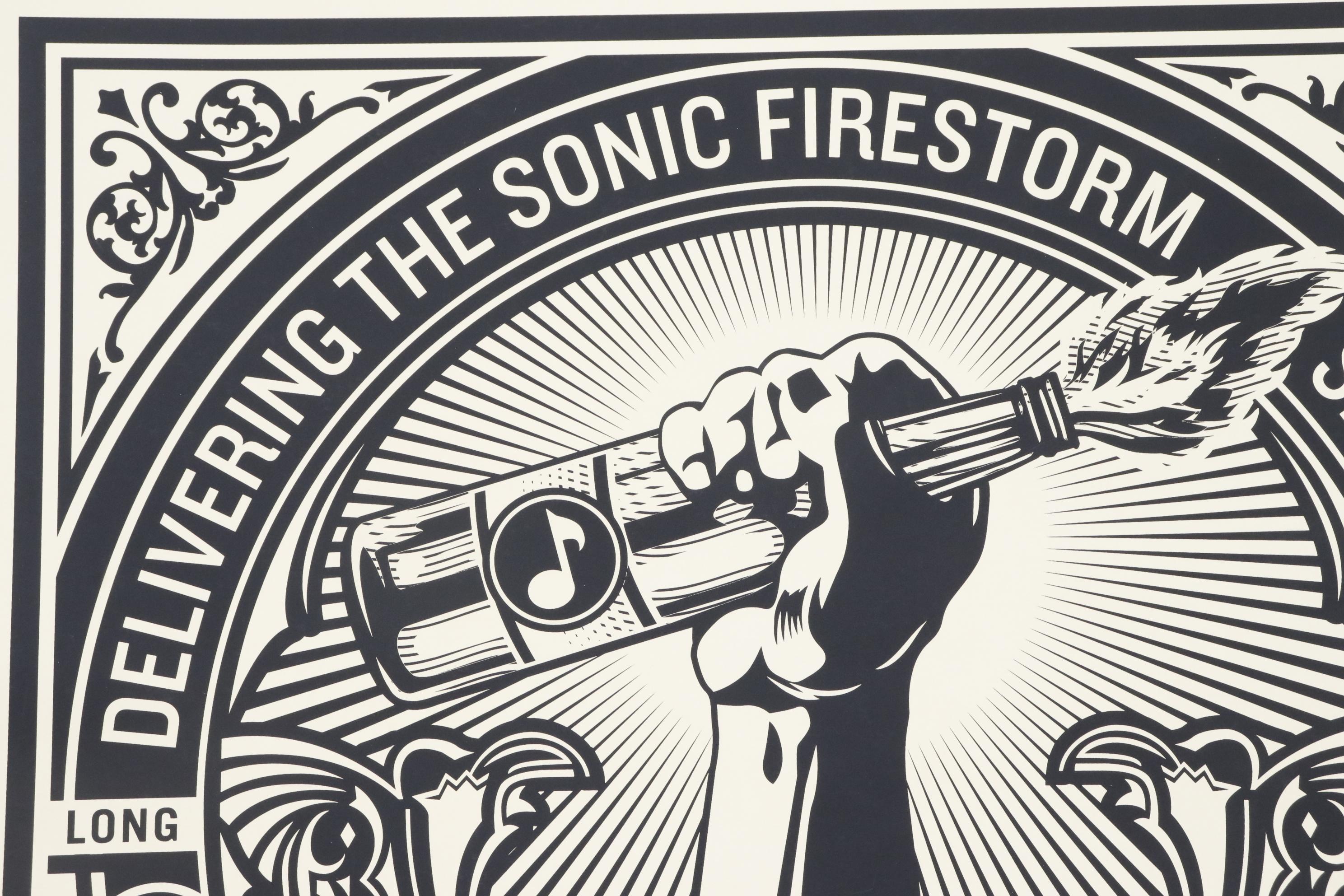 From the Iconic San Francisco based artist, Shepard Fairey, this 42 inch by 42 inch serigraph is signed by the Artist This is a Limited Edition of 50 (with this work numbered #21)
