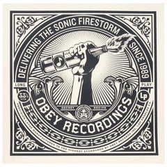 Shepard Fairey Serigraph Large Format Artist Signed "Sonic Firestorm"