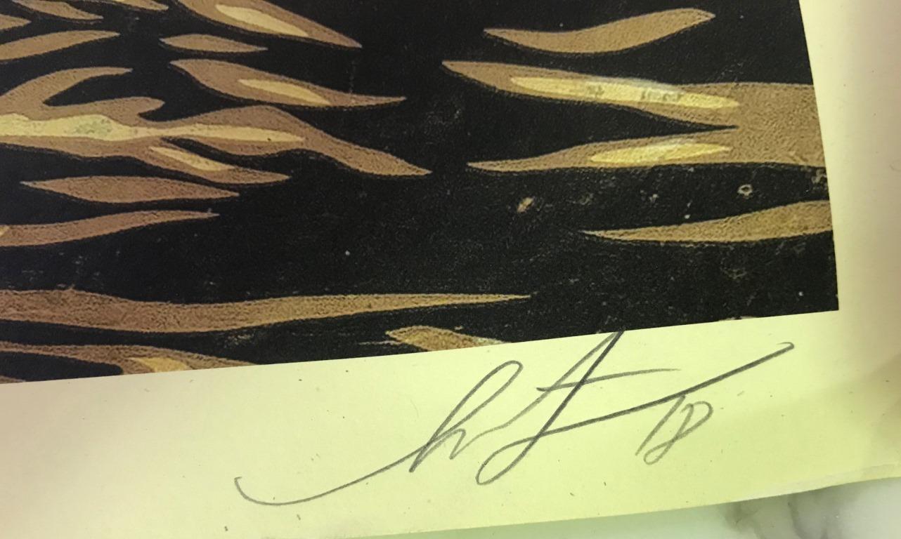 Shepard Fairey Signed Lithograph Dark Black Wave In Good Condition In Studio City, CA