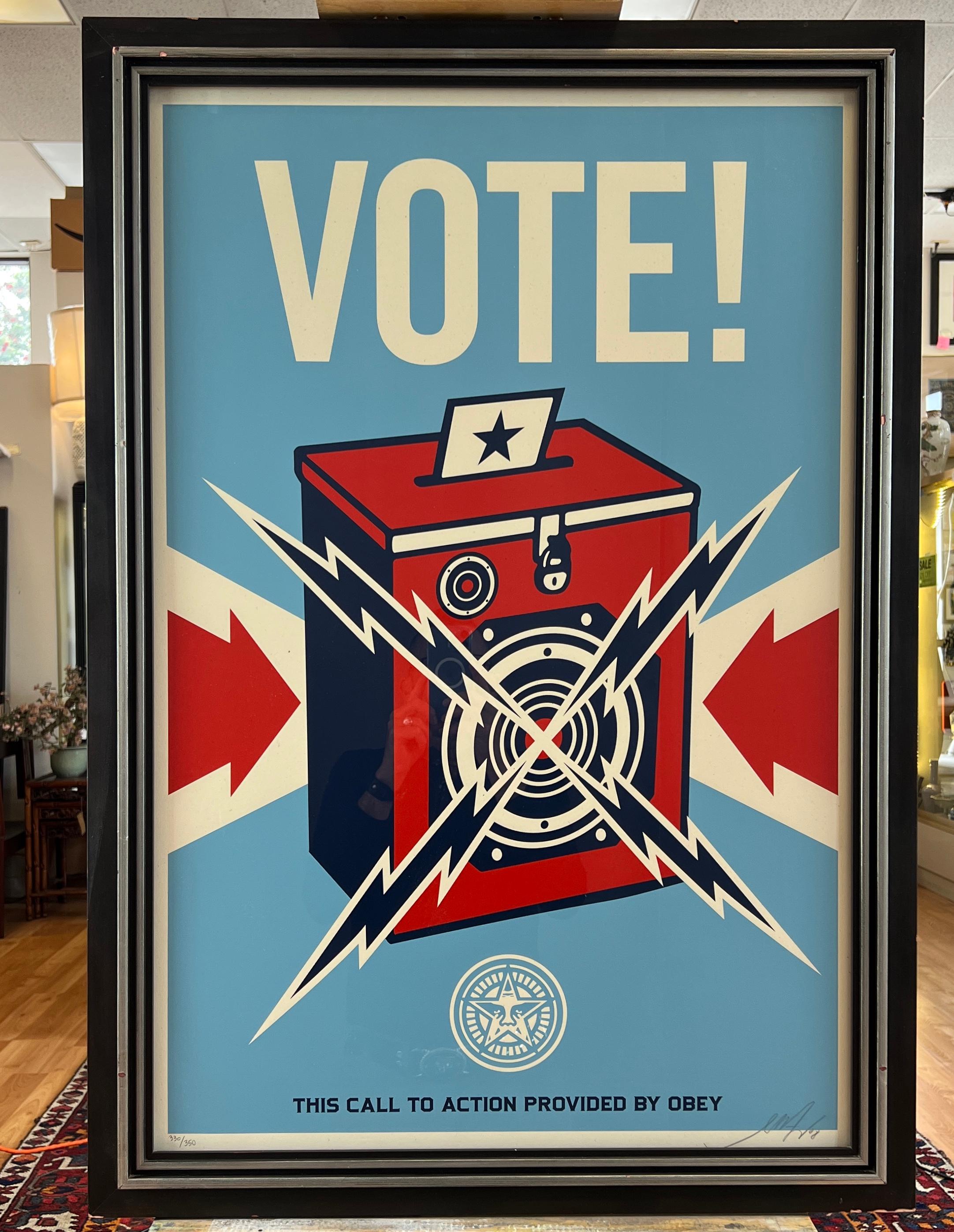 „Vote!“ von Shepard Fairey 330/350 (Moderne) im Angebot