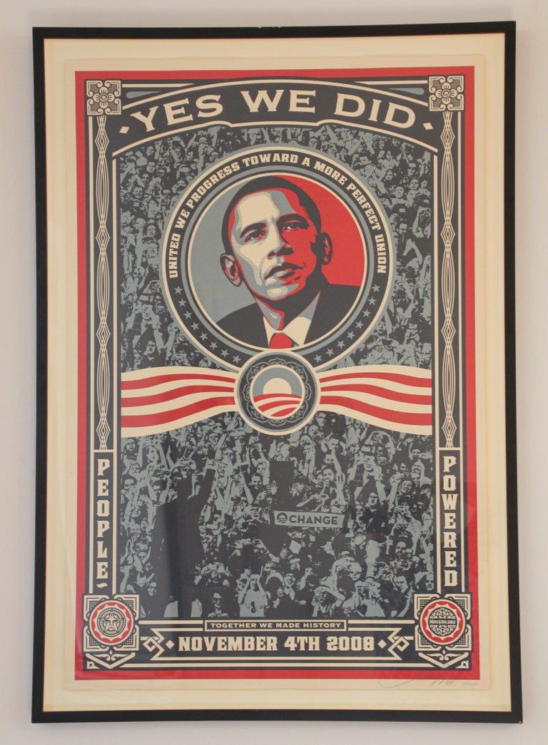 Barack Obama ~ Yes We Did ~ 2008 Campaign Political Memorabilia Ready to Frame! 