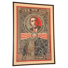Shepard Fairey " Yes We Did " 2008 Obama  Lithograph Collector's Poster Framed