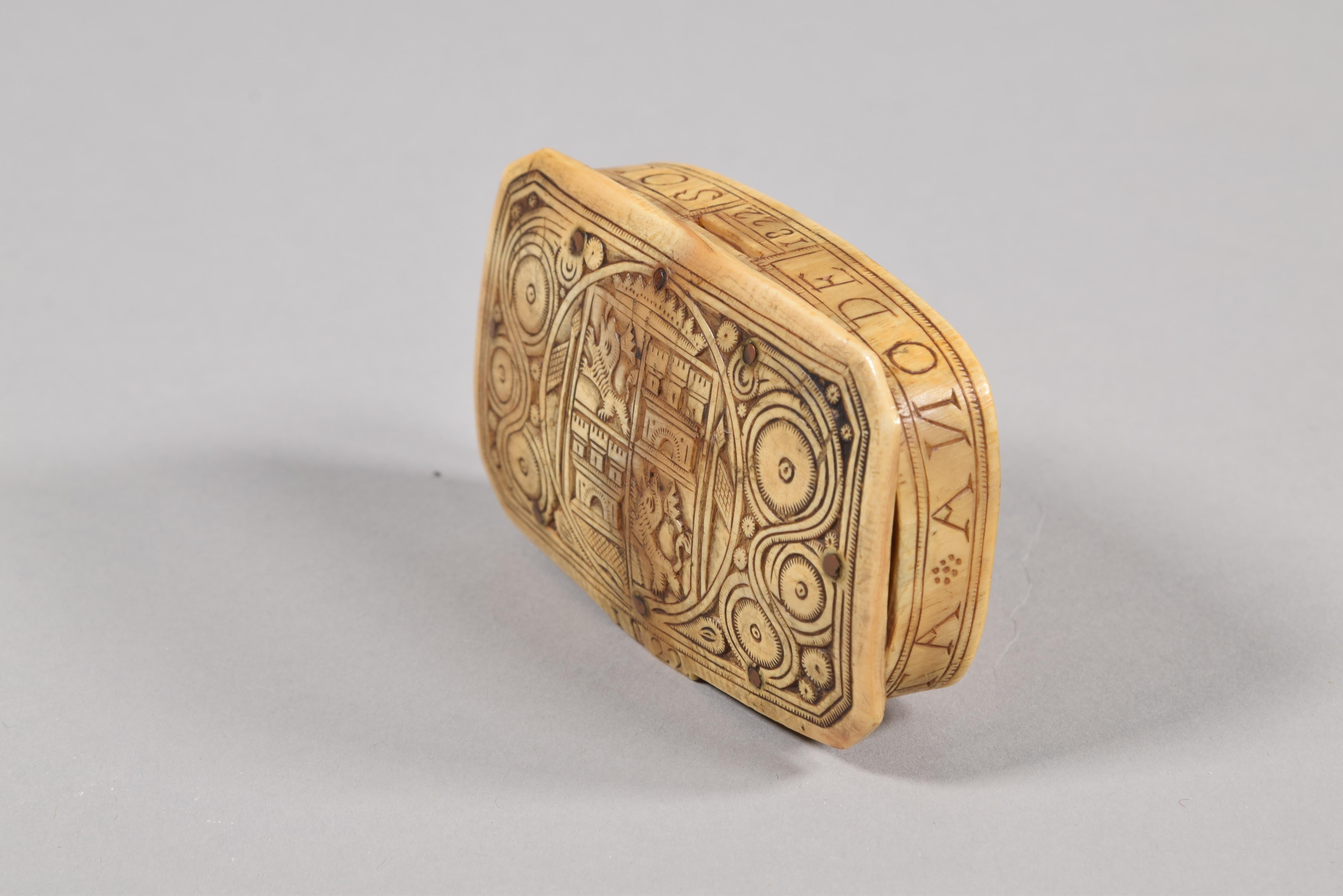 Other Shepherd Box, Carved Horn or Antler, Spain, 1822 For Sale