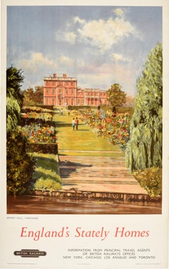 Original Vintage British Railways Poster England Stately Homes Newby Yorkshire